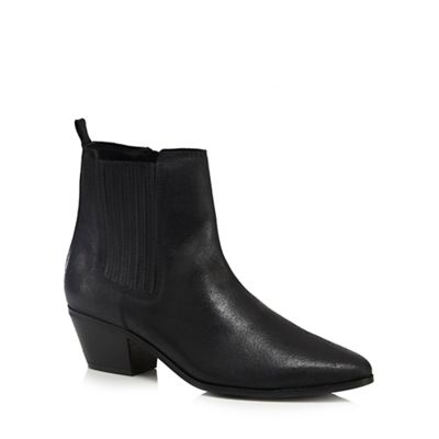Black 'Shona' leather ankle boots